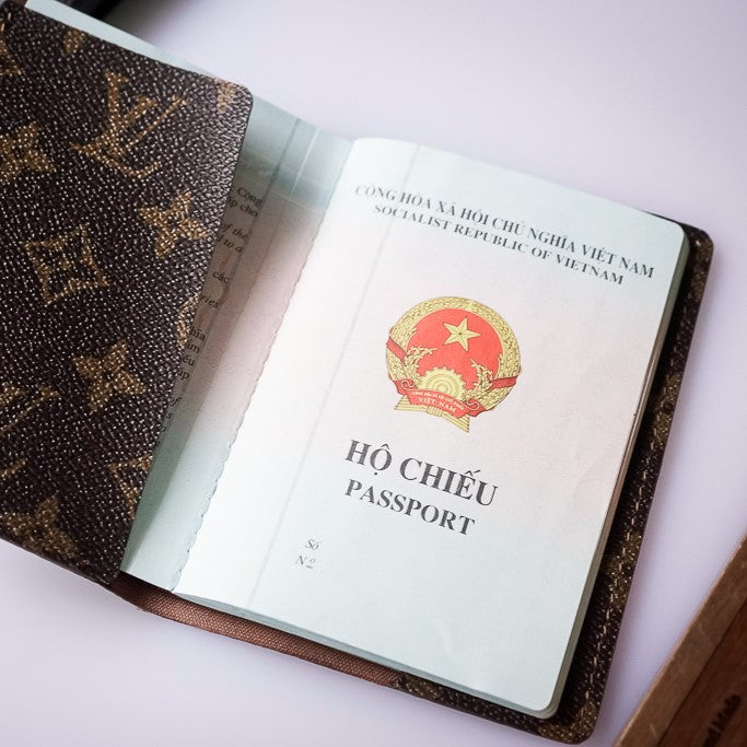 Recycled Louis Vuitton Passport Holder – Luxury Upcycled Travel Case