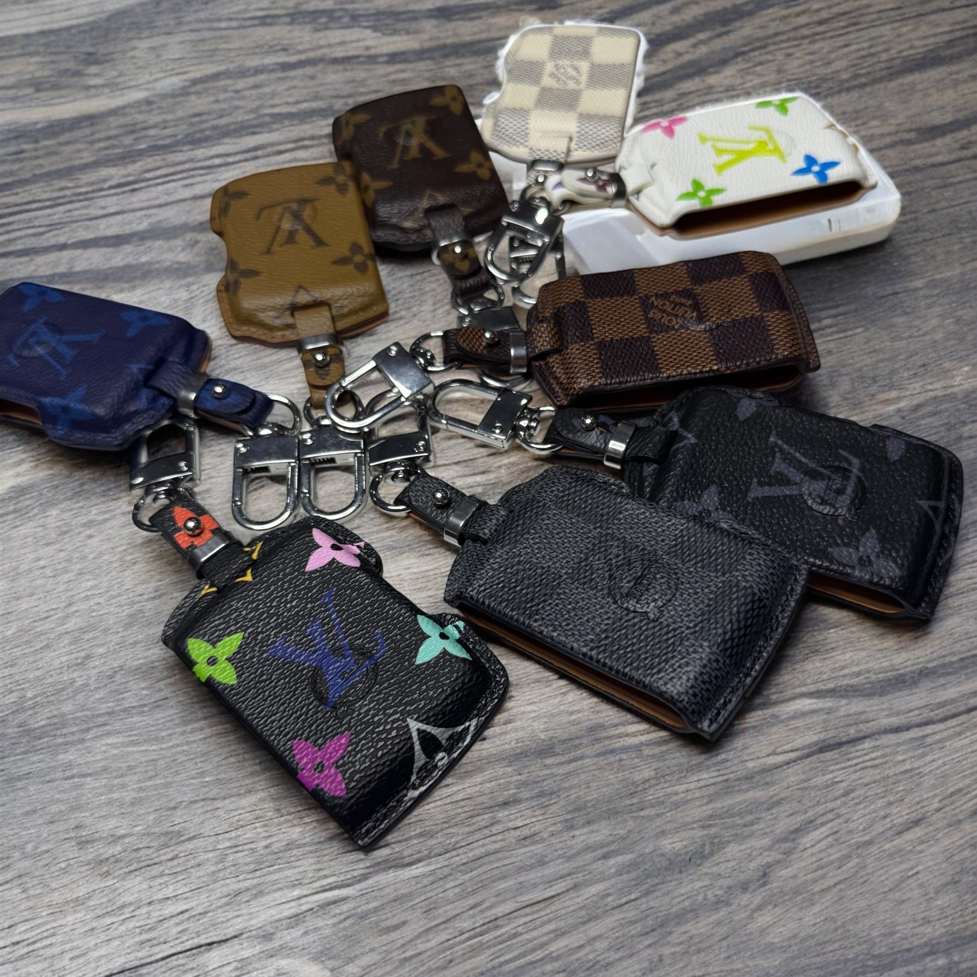 Premium LV Canvas Key Case for Volvo – Handmade from Authentic Upcycled